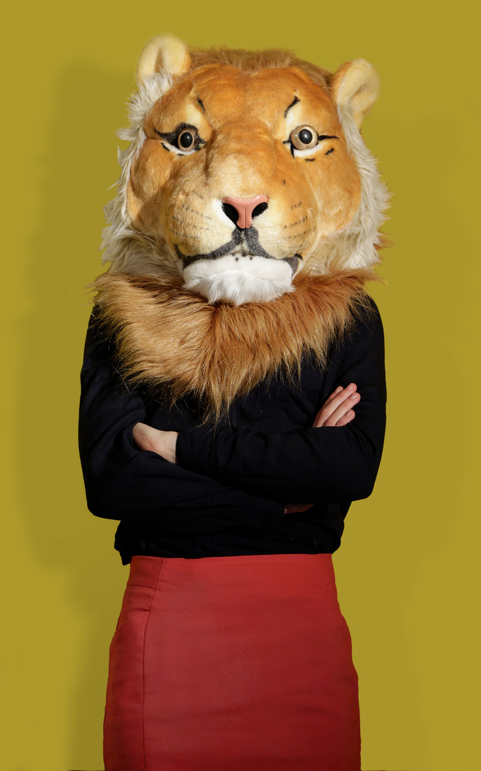 Clare in Lion head costume